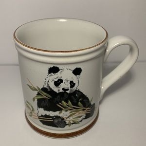 Denby England Panda Mug Handcrafted 8 OZS Panda Bear and Bamboo Design